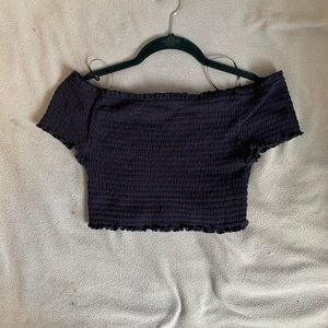 Ribbed off the shoulder crop top